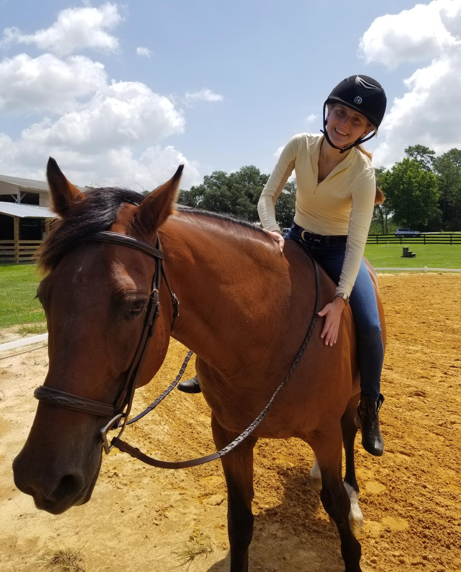 Saint Leo University student Christine Potthast riding her horse Leo near Saint Leo_edited